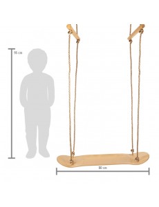 Skateboard-Schaukel – Robuste Holzschaukel für Kinder