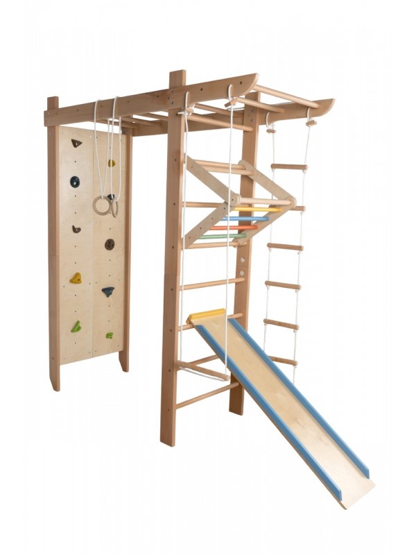 Holz-Klettergerüst mit Zubehör – Familiärer Sportbereich Holz-Klettergerüst mit Zubehör – Familiärer Sportbereich